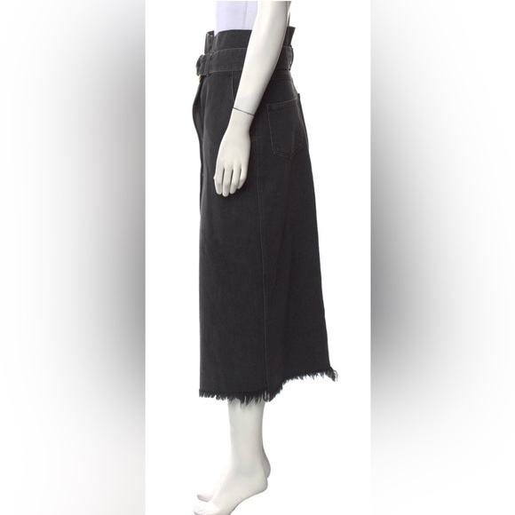 Nanushka Denim Jean Midi Skirt with Belt - Picture 3 of 5